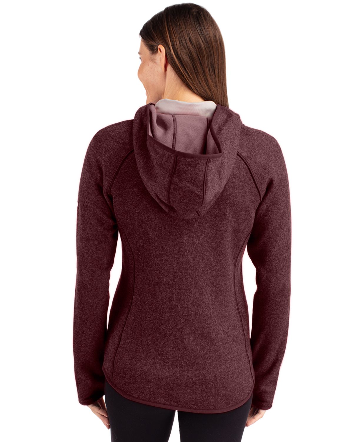 Cutter & Buck Women's Mainsail Sweater-Knit Full Zip Hooded Jacket