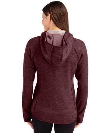 Cutter & Buck Women's Mainsail Sweater-Knit Full Zip Hooded Jacket