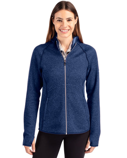 Cutter & Buck Women's Mainsail Sweater-Knit Full Zip Hooded Jacket