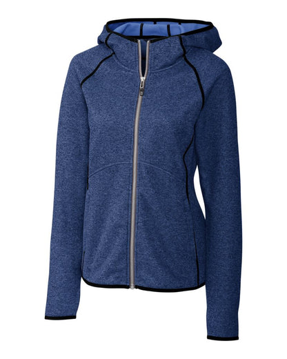 Cutter & Buck Women's Mainsail Sweater-Knit Full Zip Hooded Jacket