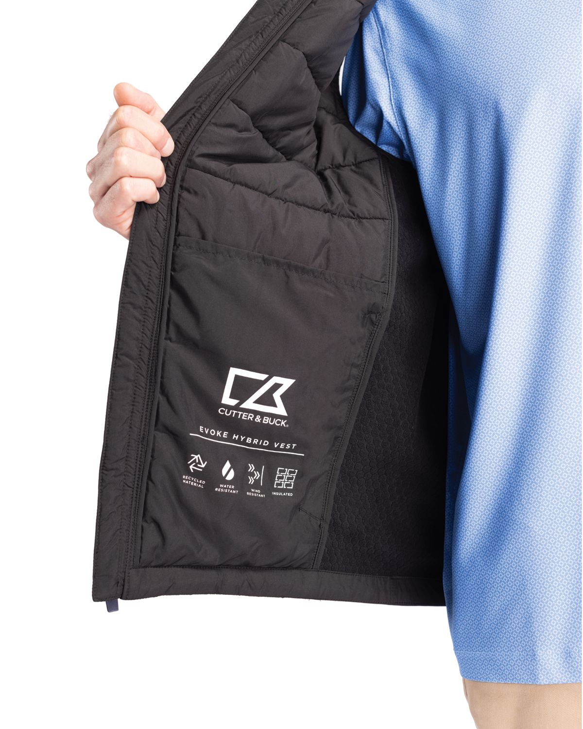 Cutter & Buck Men's Evoke Hybrid Full Zip Vest