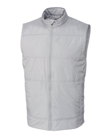 Cutter & Buck Men's Stealth Recycled Hybrid Quilted Windbreaker Vest