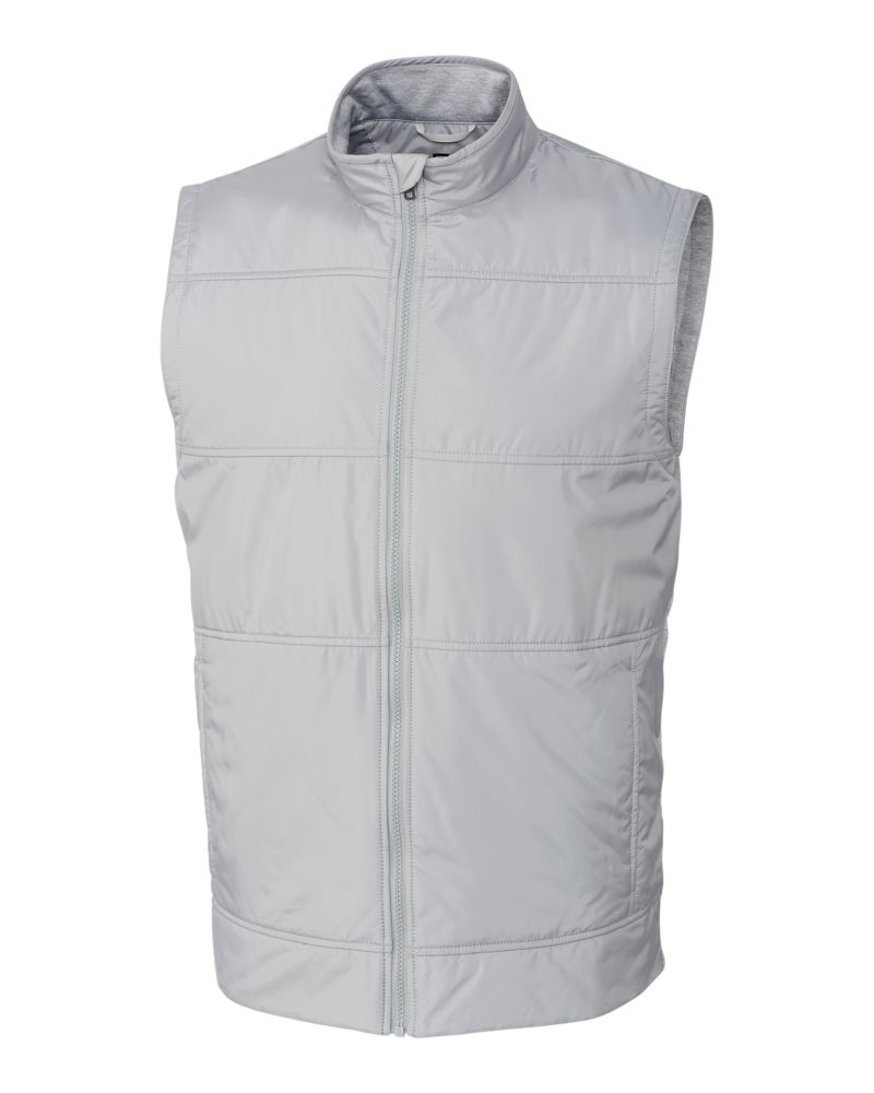 Cutter & Buck Men's Stealth Recycled Hybrid Quilted Windbreaker Vest