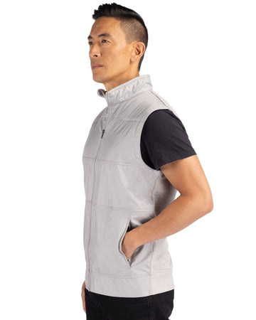 Cutter & Buck Men's Stealth Recycled Hybrid Quilted Windbreaker Vest
