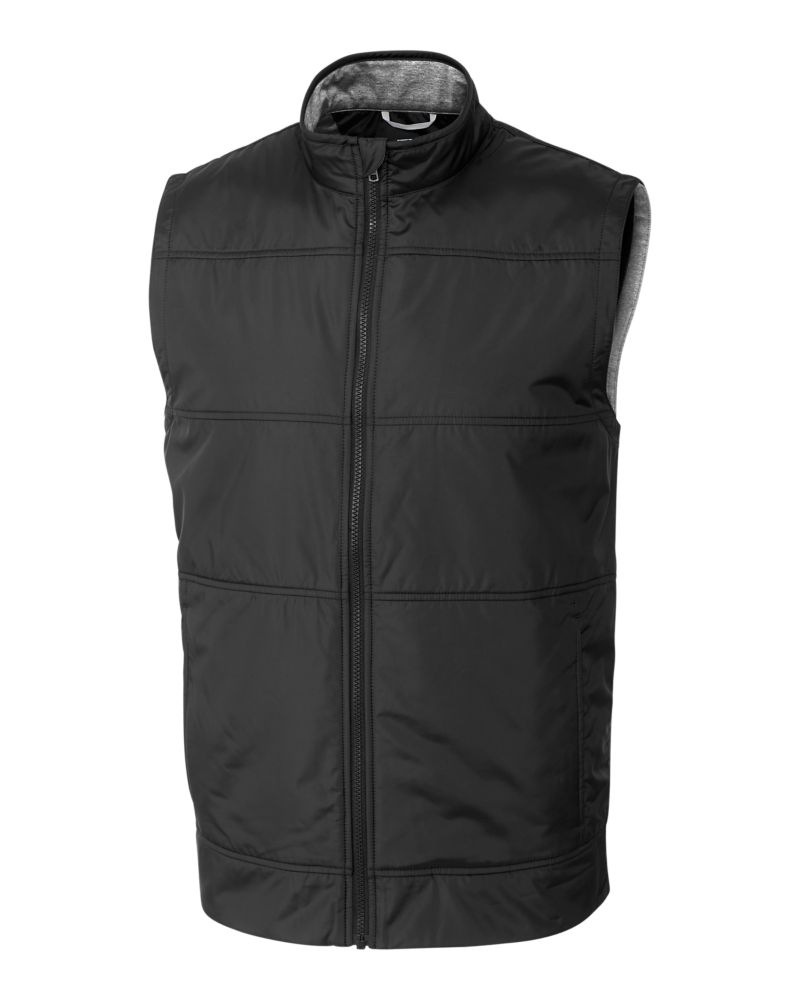 Cutter & Buck Men's Stealth Recycled Hybrid Quilted Windbreaker Vest