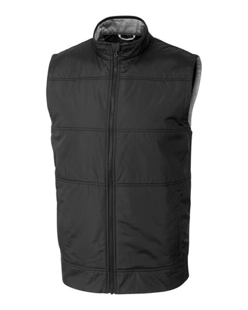 Cutter & Buck Men's Stealth Recycled Hybrid Quilted Windbreaker Vest