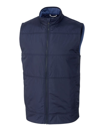 Cutter & Buck Men's Stealth Recycled Hybrid Quilted Windbreaker Vest-1