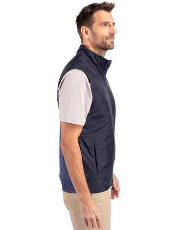 Cutter & Buck Men's Stealth Recycled Hybrid Quilted Windbreaker Vest
