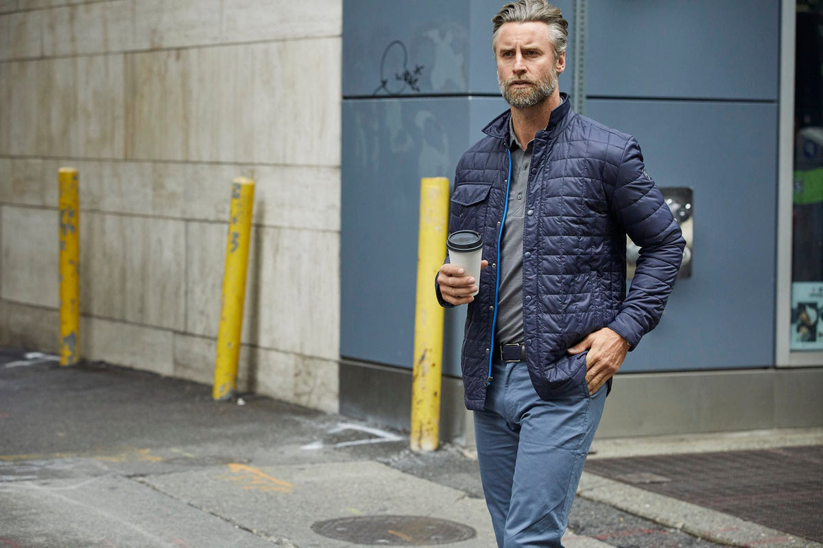 Cutter & Buck Men's Rainier Recycled Insulated Puffer Full Zip Shirt Jacket