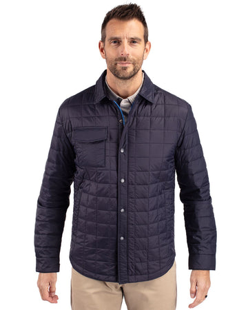 Cutter & Buck Men's Rainier Recycled Insulated Puffer Full Zip Shirt Jacket