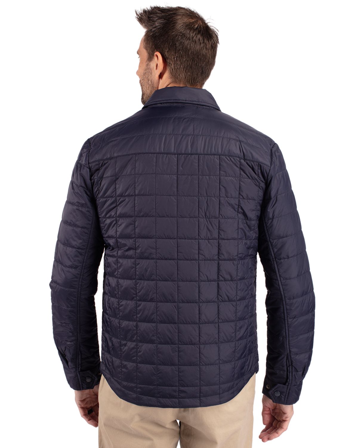 Cutter & Buck Men's Rainier Recycled Insulated Puffer Full Zip Shirt Jacket