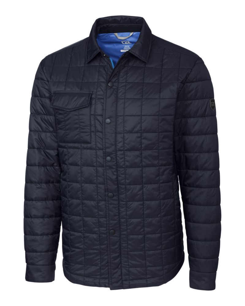 Cutter & Buck Men's Rainier Recycled Insulated Puffer Full Zip Shirt Jacket