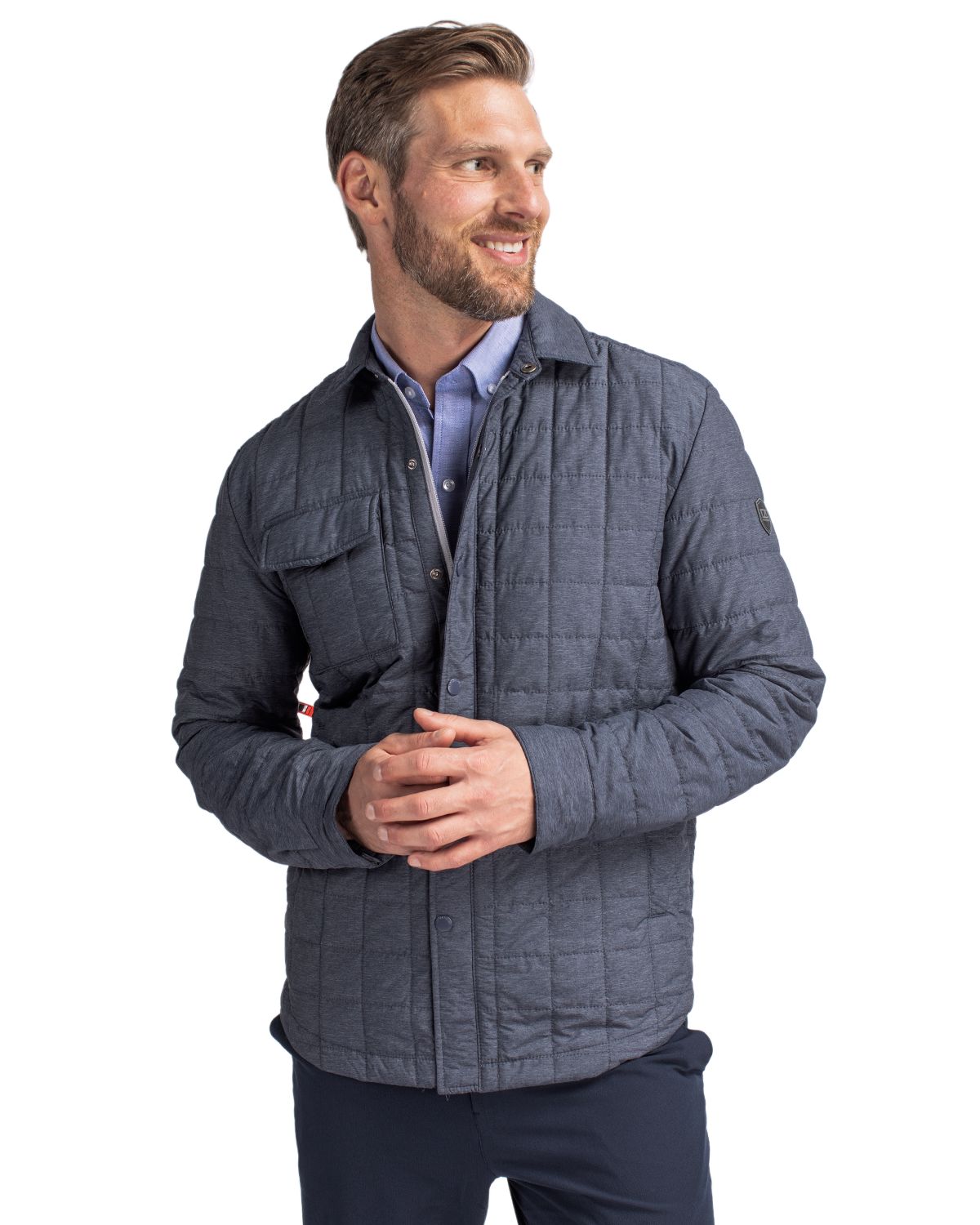 Cutter & Buck Men's Rainier Big & Tall Full Zip Shirt Jacket