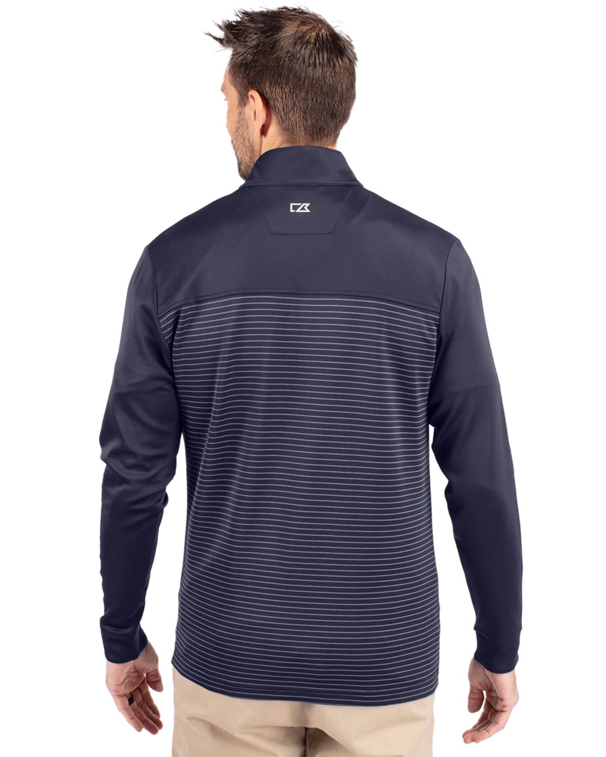 Cutter & Buck Men's Traverse Big & Tall Stripe Quarter Zip Pullover