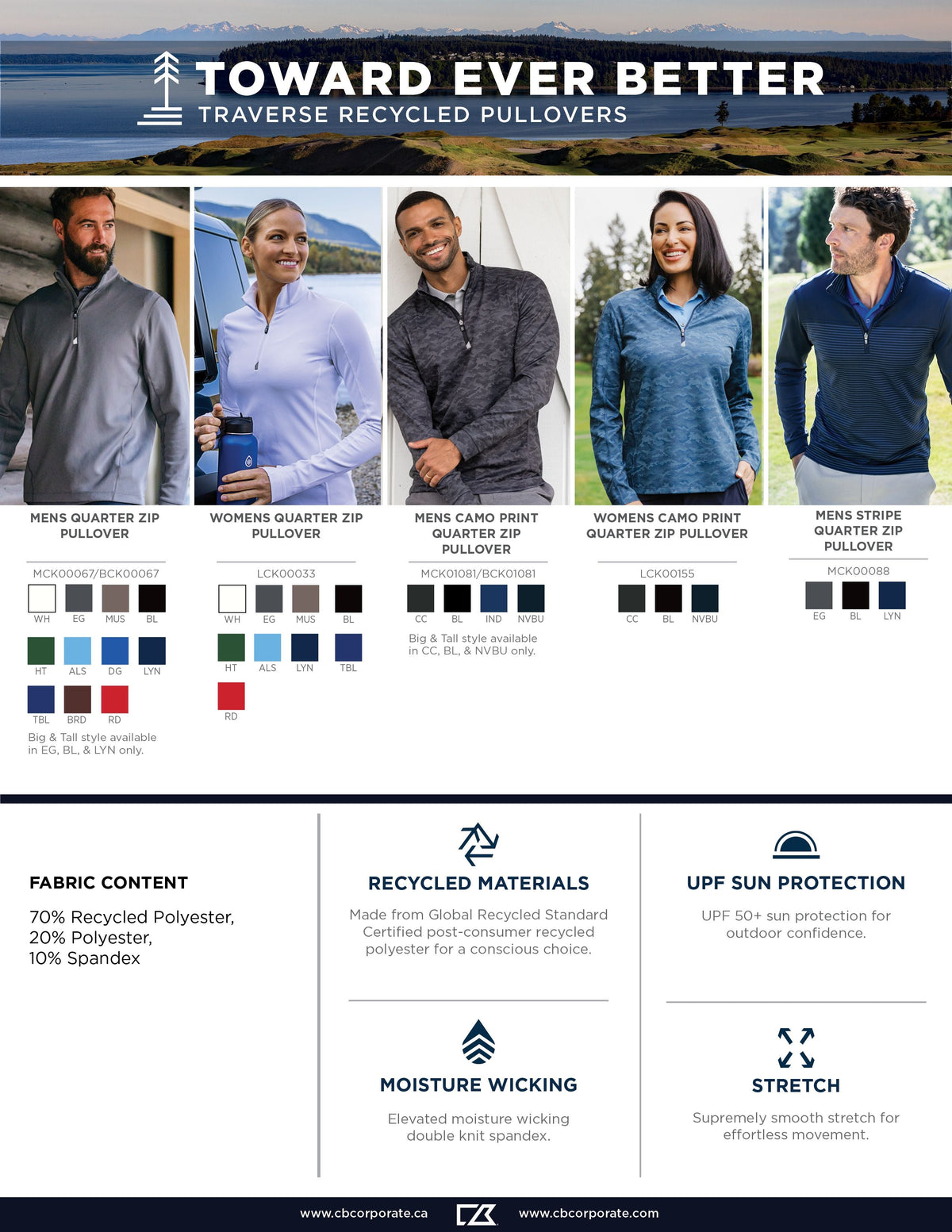 Cutter & Buck Men's Traverse Stripe Quarter Zip Pullover