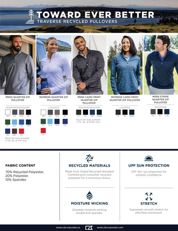 Cutter & Buck Men's Traverse Stripe Quarter Zip Pullover