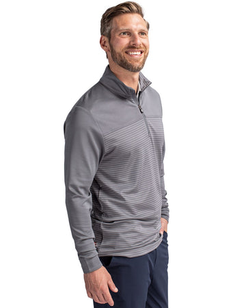 Cutter & Buck Men's Traverse Stripe Quarter Zip Pullover