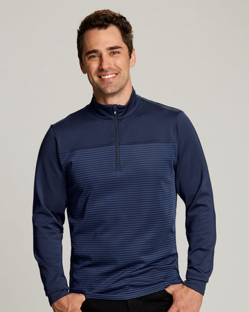 Cutter & Buck Men's Traverse Stripe Quarter Zip Pullover