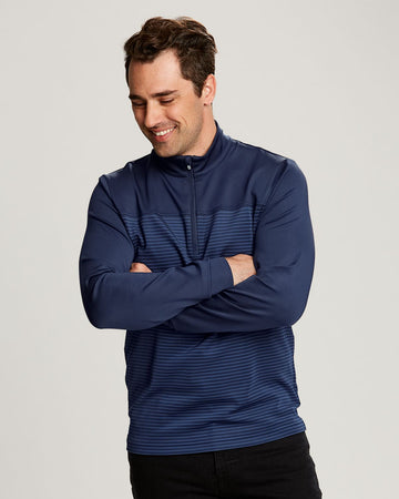 Cutter & Buck Men's Traverse Stripe Quarter Zip Pullover