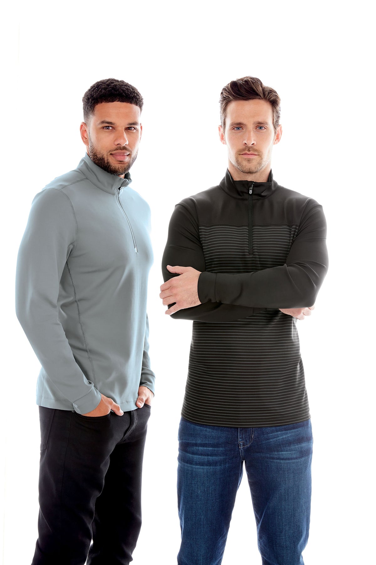 Cutter & Buck Men's Traverse Stripe Quarter Zip Pullover