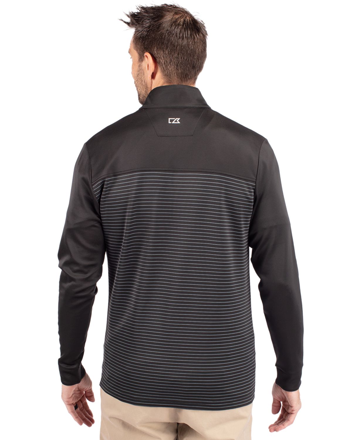 Cutter & Buck Men's Traverse Stripe Quarter Zip Pullover