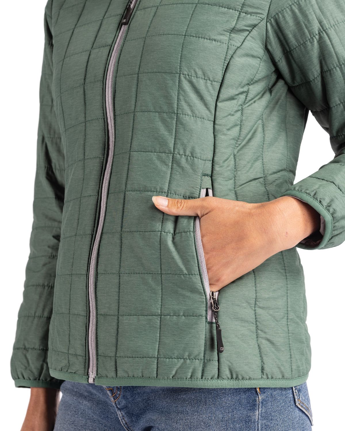 Cutter & Buck Women's Rainier Recycled Insulated Puffer Full Zip Jacket