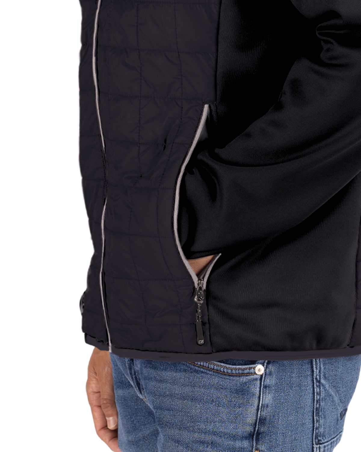Cutter & Buck Men's Rainier Recycled Insulated Hybrid Puffer Full Zip Jacket