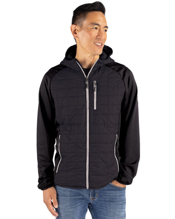 Cutter & Buck Men's Rainier Recycled Insulated Hybrid Puffer Full Zip Jacket