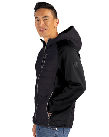Cutter & Buck Men's Rainier Recycled Insulated Hybrid Puffer Full Zip Jacket