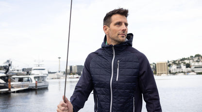 Cutter & Buck Men's Rainier Recycled Insulated Hybrid Puffer Full Zip Jacket