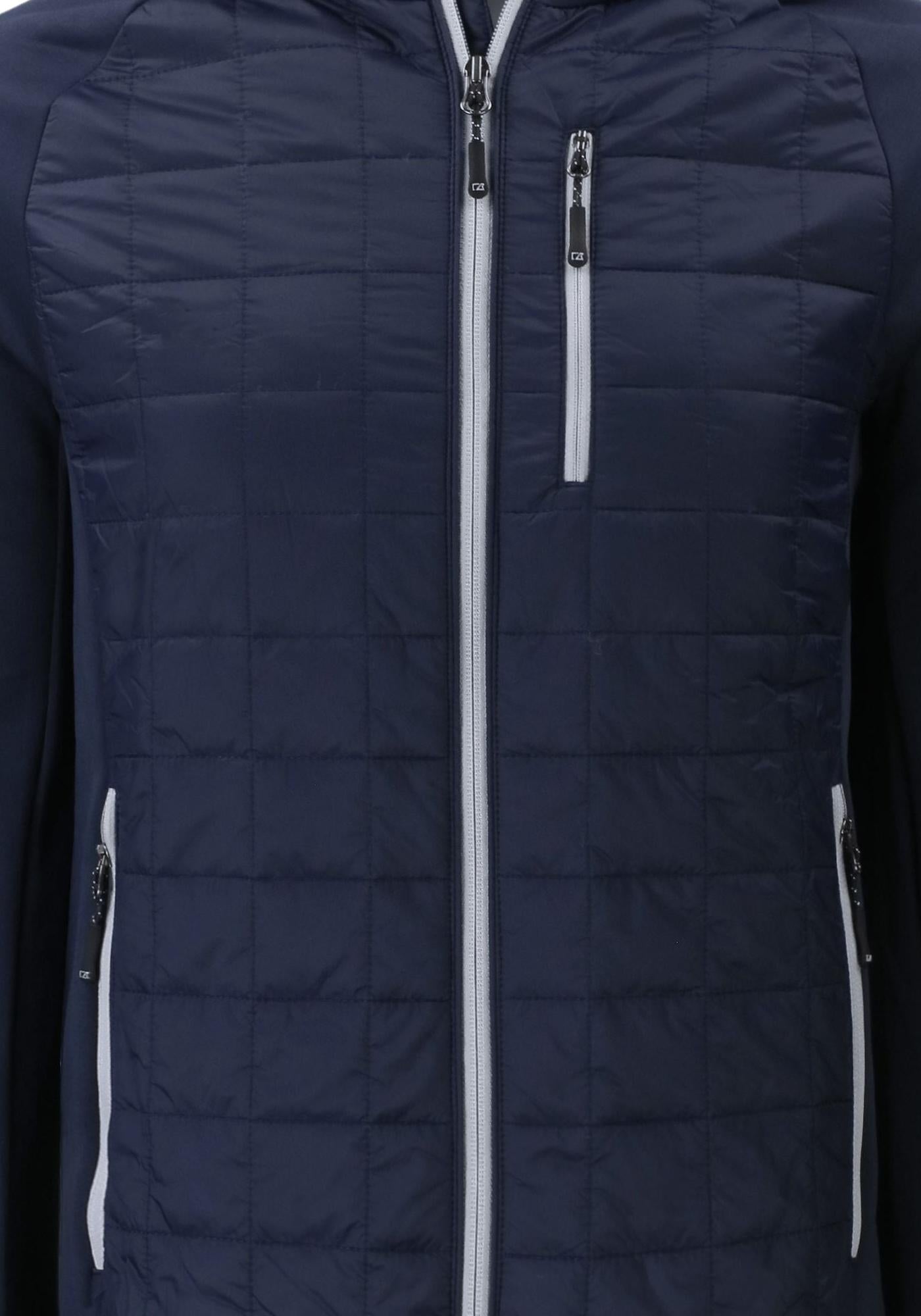 Cutter & Buck Men's Rainier Recycled Insulated Hybrid Puffer Full Zip Jacket