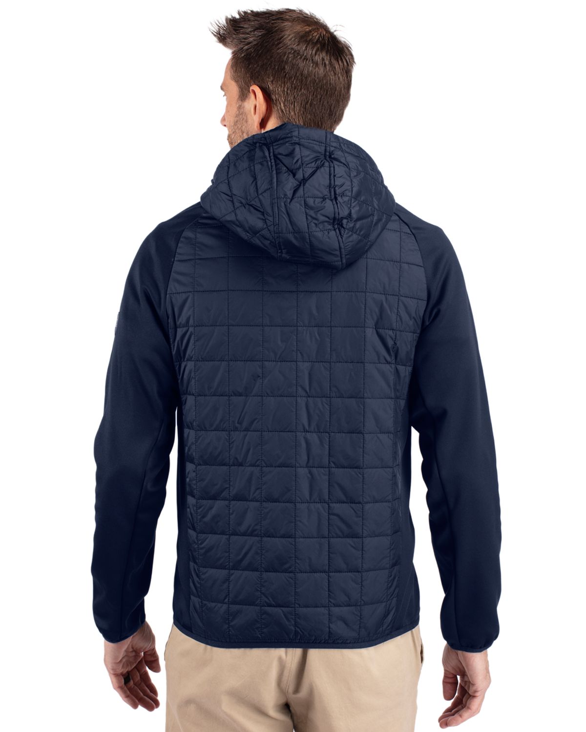 Cutter & Buck Men's Rainier Recycled Insulated Hybrid Puffer Full Zip Jacket