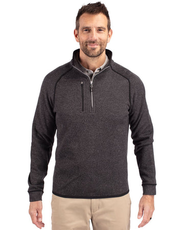 Cutter & Buck Men's Mainsail Sweater-Knit Half Zip Jacket