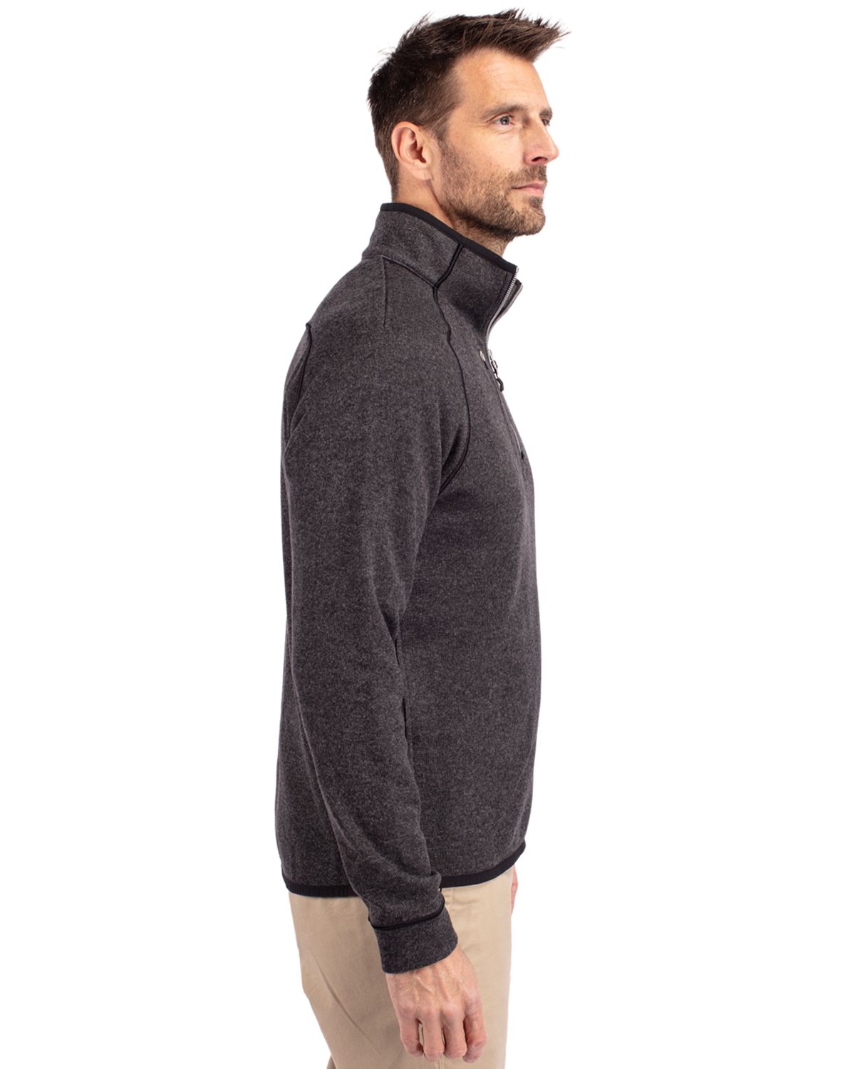 Cutter & Buck Men's Mainsail Sweater-Knit Half Zip Jacket