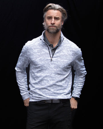 Cutter & Buck Men's Traverse Camo Quarter Zip Pullover