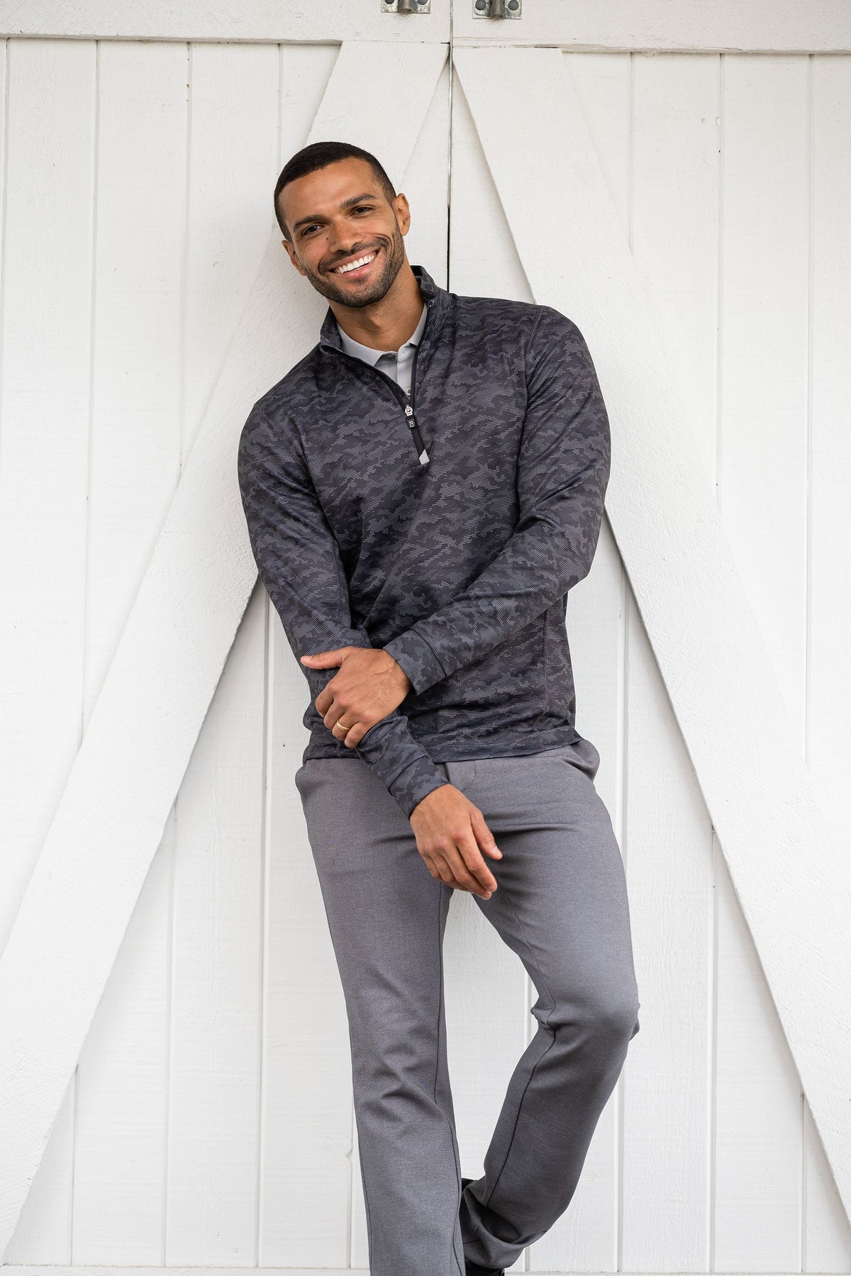 Cutter & Buck Men's Traverse Camo Quarter Zip Pullover