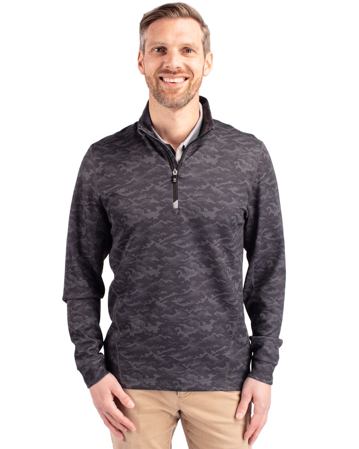 Cutter & Buck Men's Traverse Camo Quarter Zip Pullover