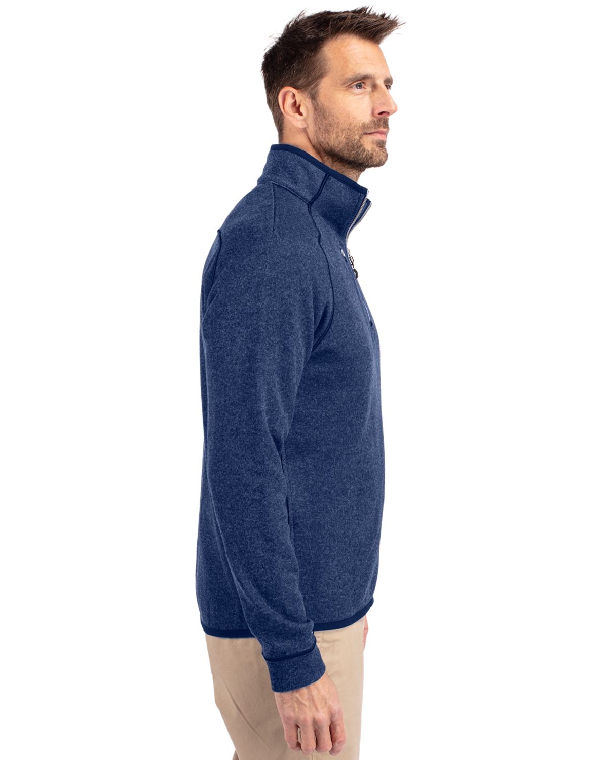 Cutter & Buck Men's Mainsail Sweater-Knit Half Zip Jacket
