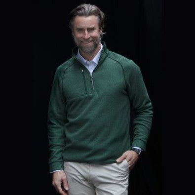 Cutter & Buck Men's Mainsail Sweater-Knit Half Zip Jacket