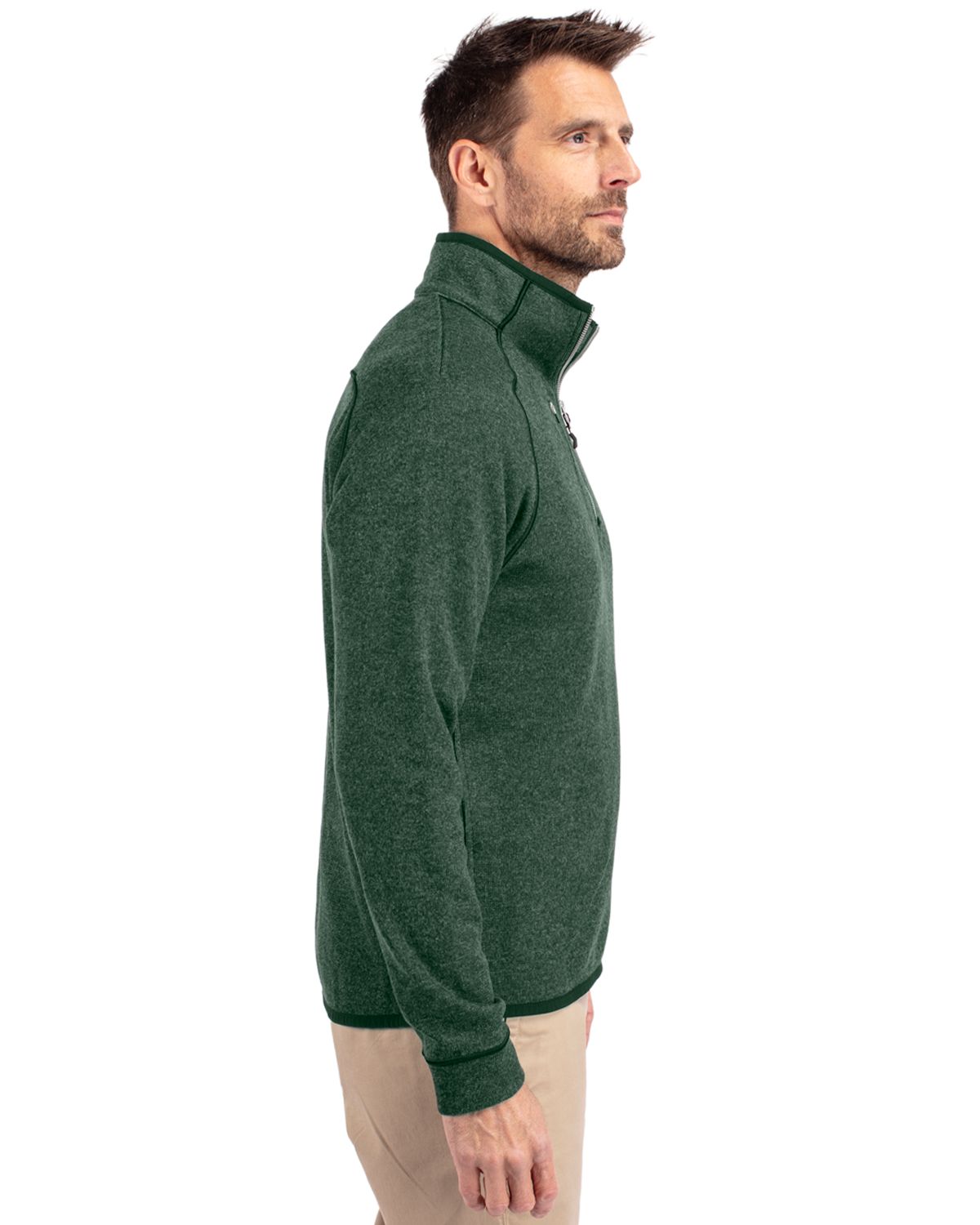 Cutter & Buck Men's Mainsail Sweater-Knit Half Zip Jacket