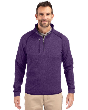 Cutter & Buck Men's Mainsail Sweater-Knit Half Zip Jacket