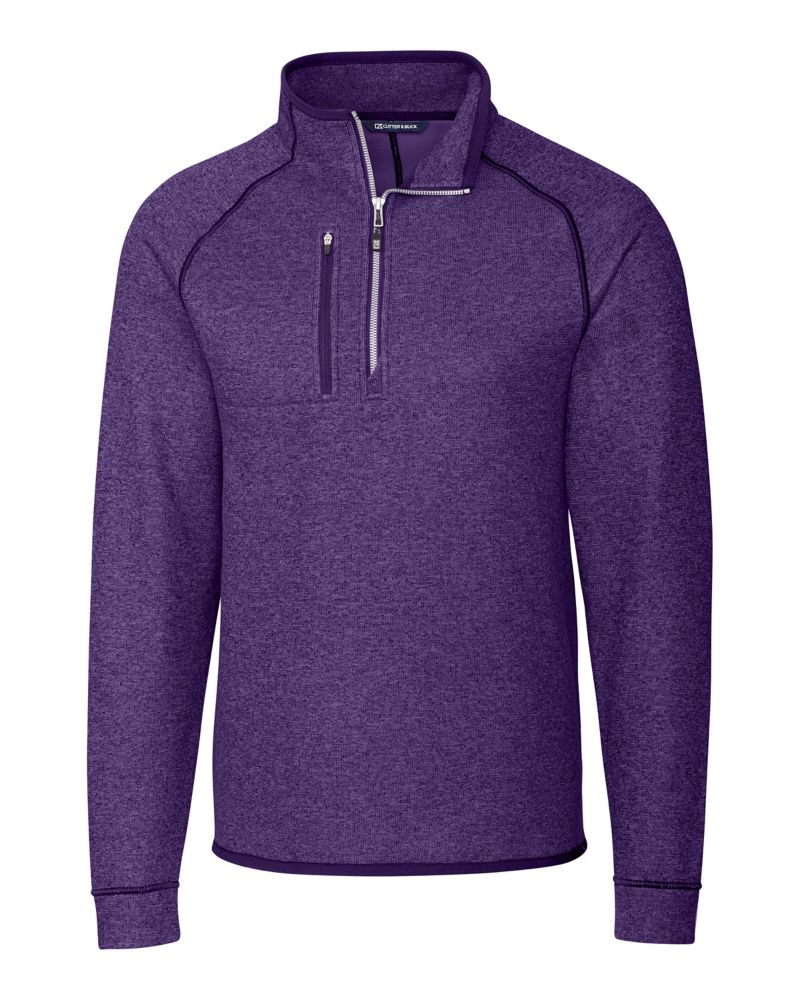 Cutter & Buck Men's Mainsail Sweater-Knit Half Zip Jacket