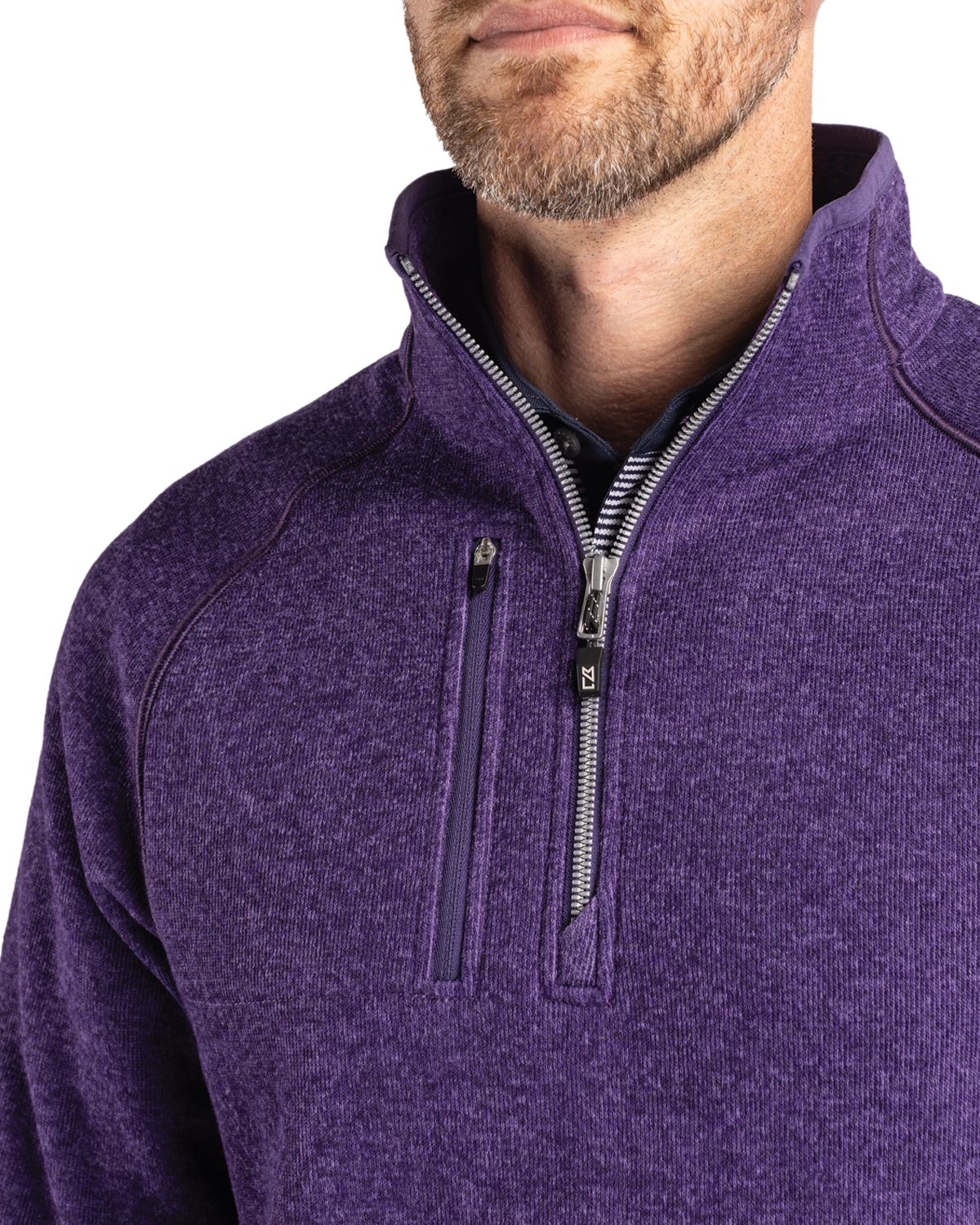 Cutter & Buck Men's Mainsail Sweater-Knit Half Zip Jacket