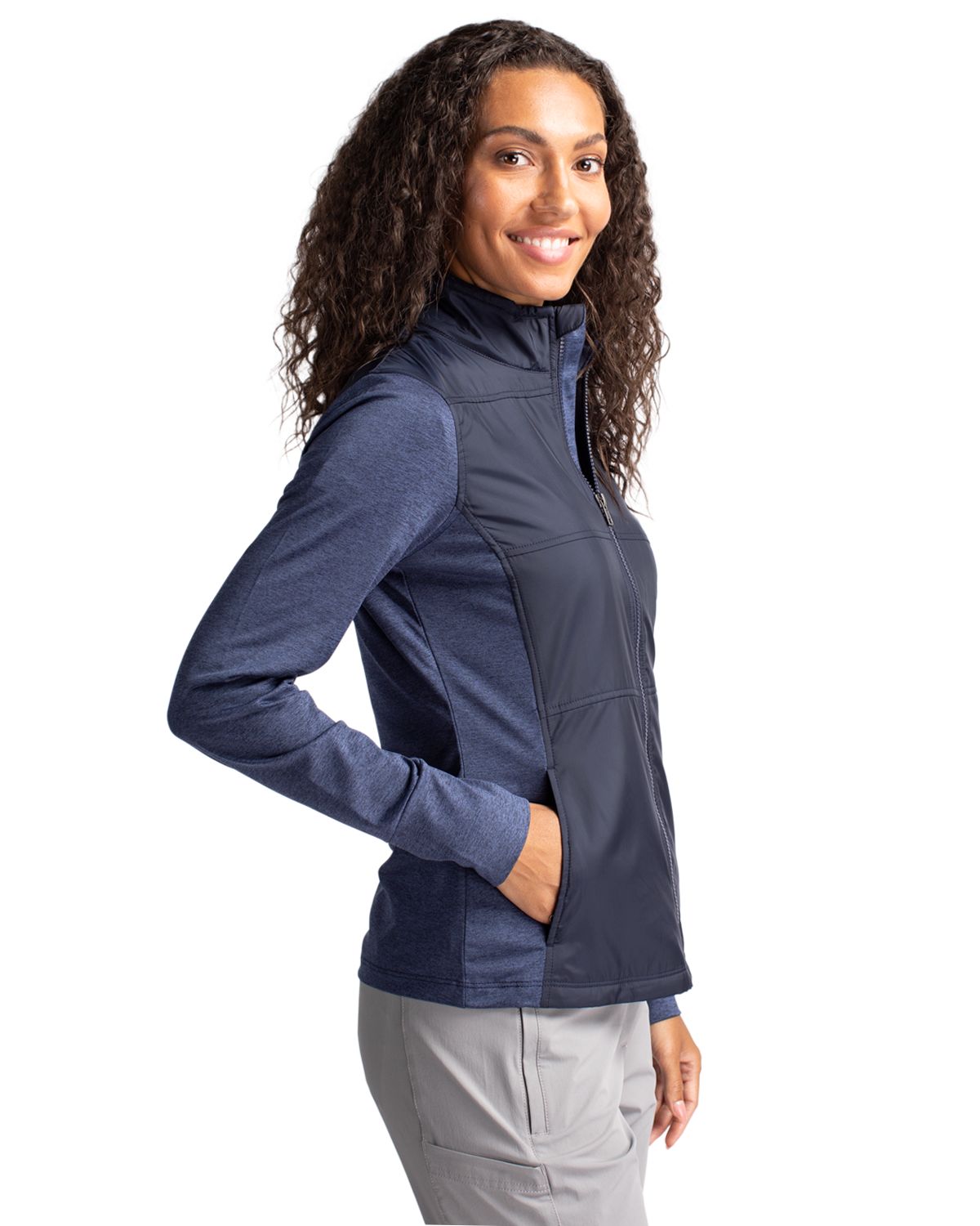 Cutter & Buck Women's Stealth Recycled Hybrid Quilted Windbreaker Jacket