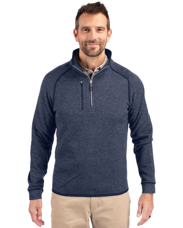 Cutter & Buck Men's Mainsail Sweater-Knit Half Zip Jacket