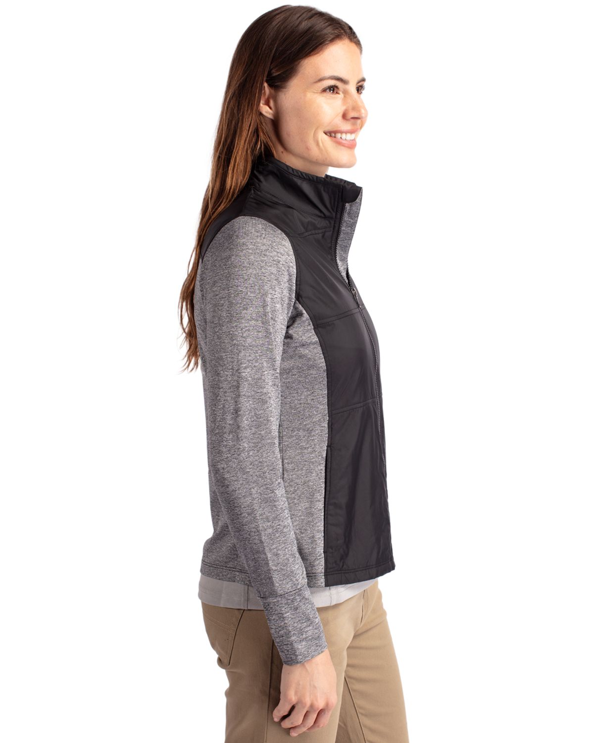 Cutter & Buck Women's Stealth Recycled Hybrid Quilted Windbreaker Jacket