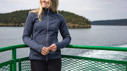Cutter & Buck Women's Mainsail Sweater-Knit Full Zip Jacket