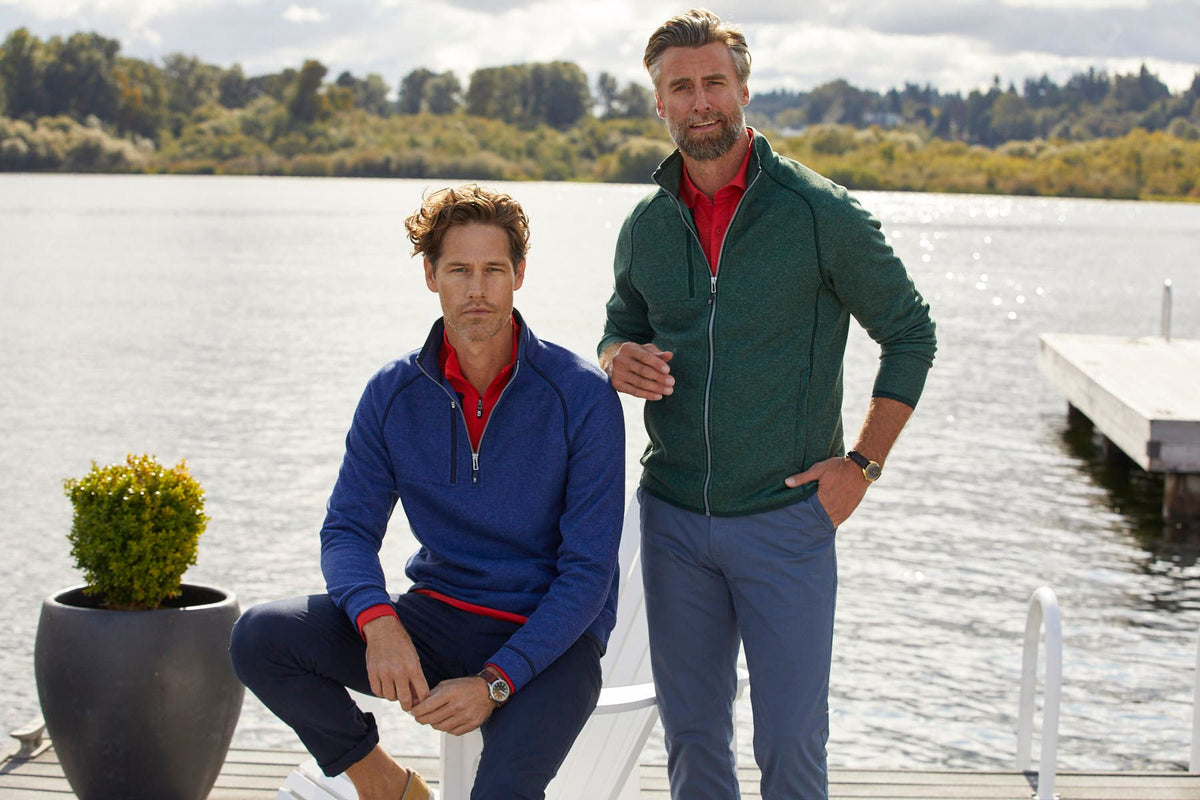 Cutter & Buck Men's Mainsail Sweater-Knit Full Zip Jacket