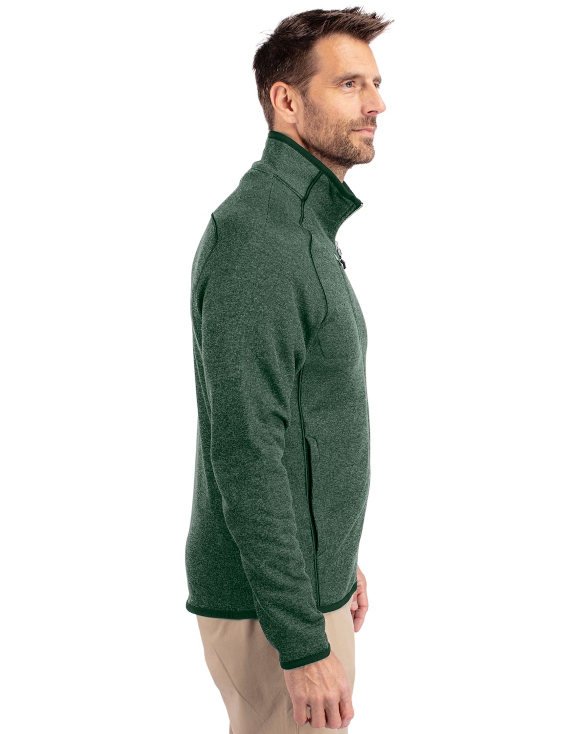 Cutter & Buck Men's Mainsail Sweater-Knit Full Zip Jacket
