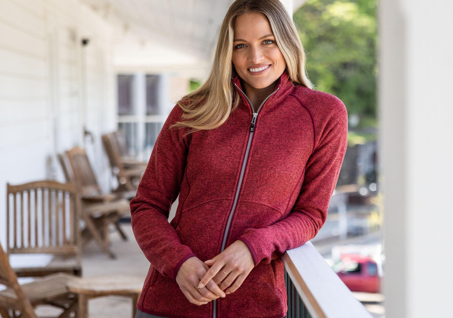 Cutter & Buck Women's Mainsail Sweater-Knit Full Zip Jacket